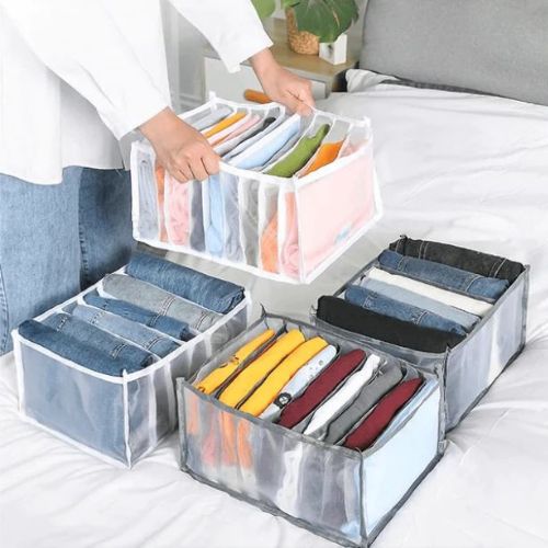 PACK OF 2- TRANSPARENT CLOTHES COMPARTMENT STORAGE ORGANIZER - Image 3